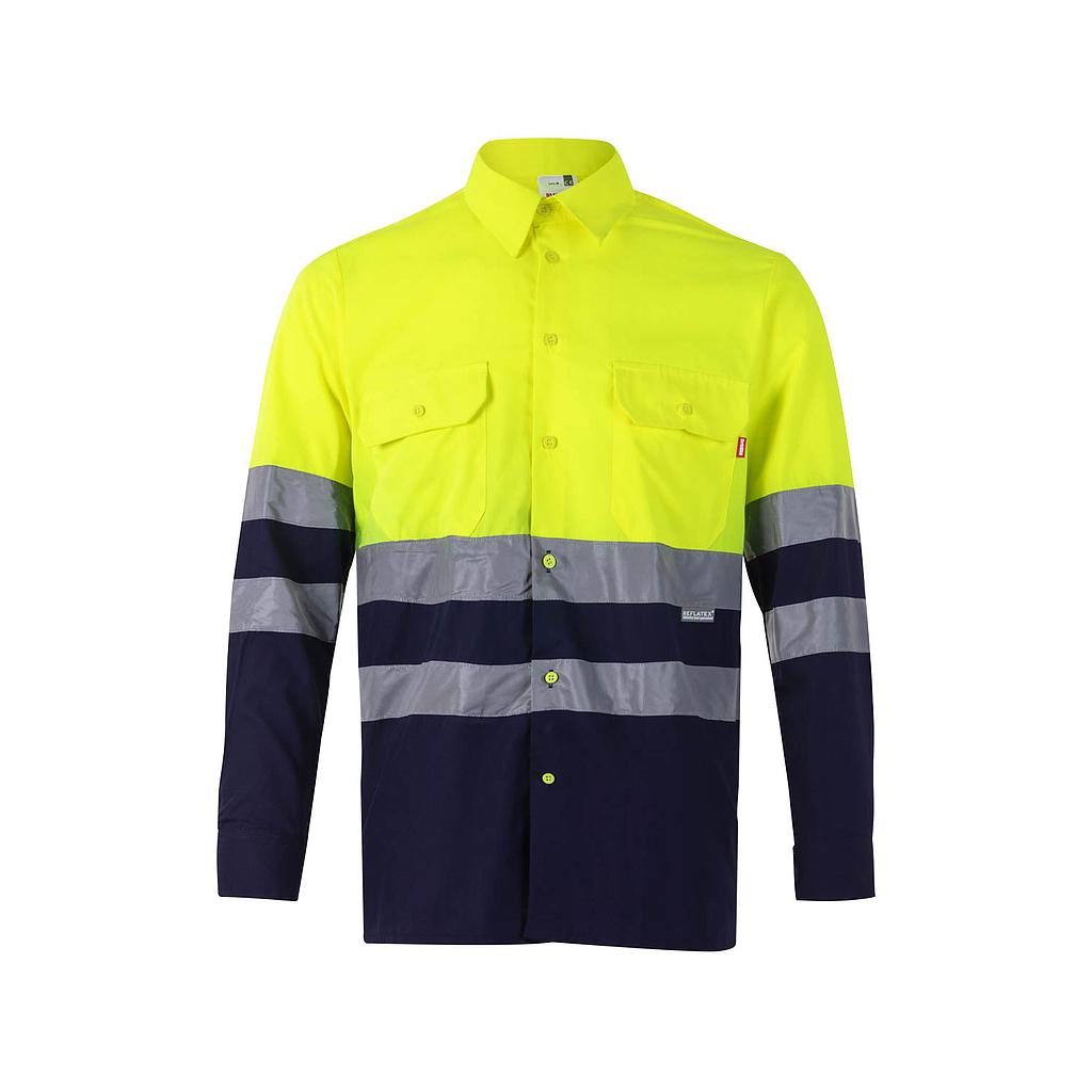 Camisa bicolor manga larga av+S