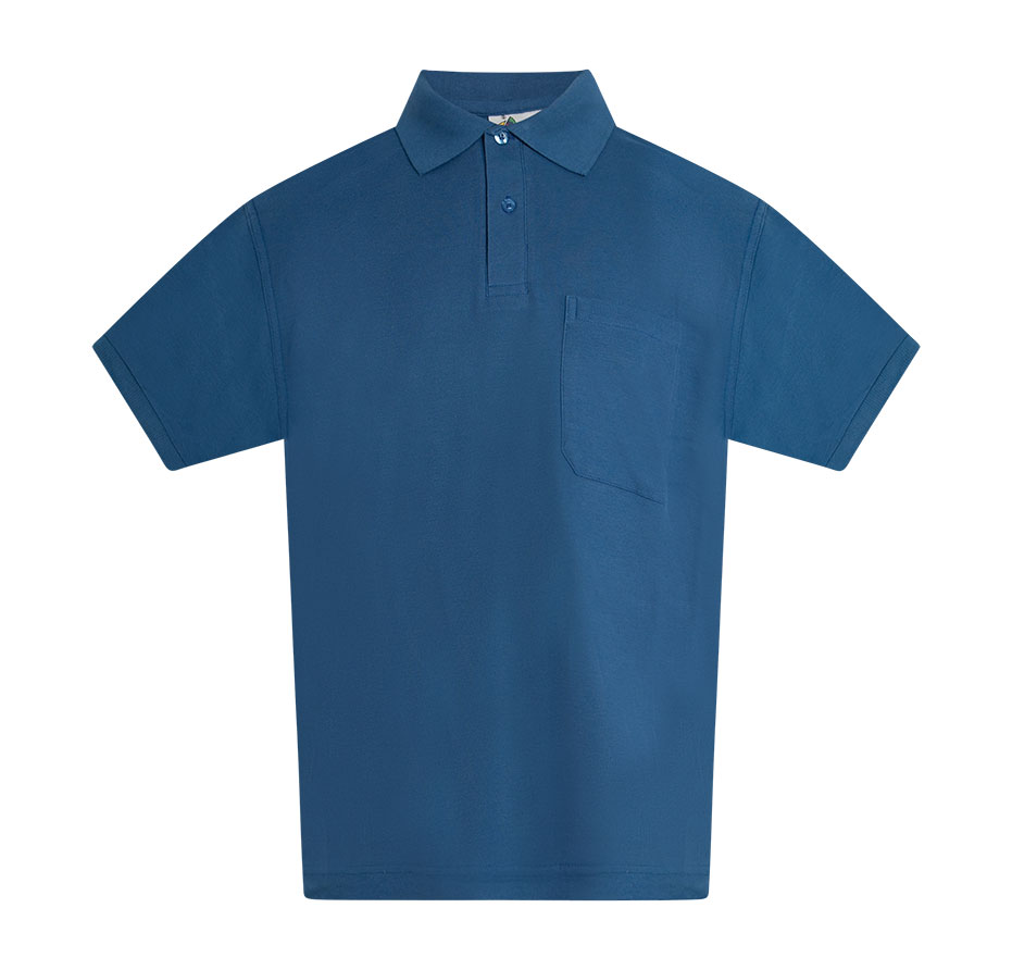 Polo piqué 190gr manga corta bolsillo adulto+S