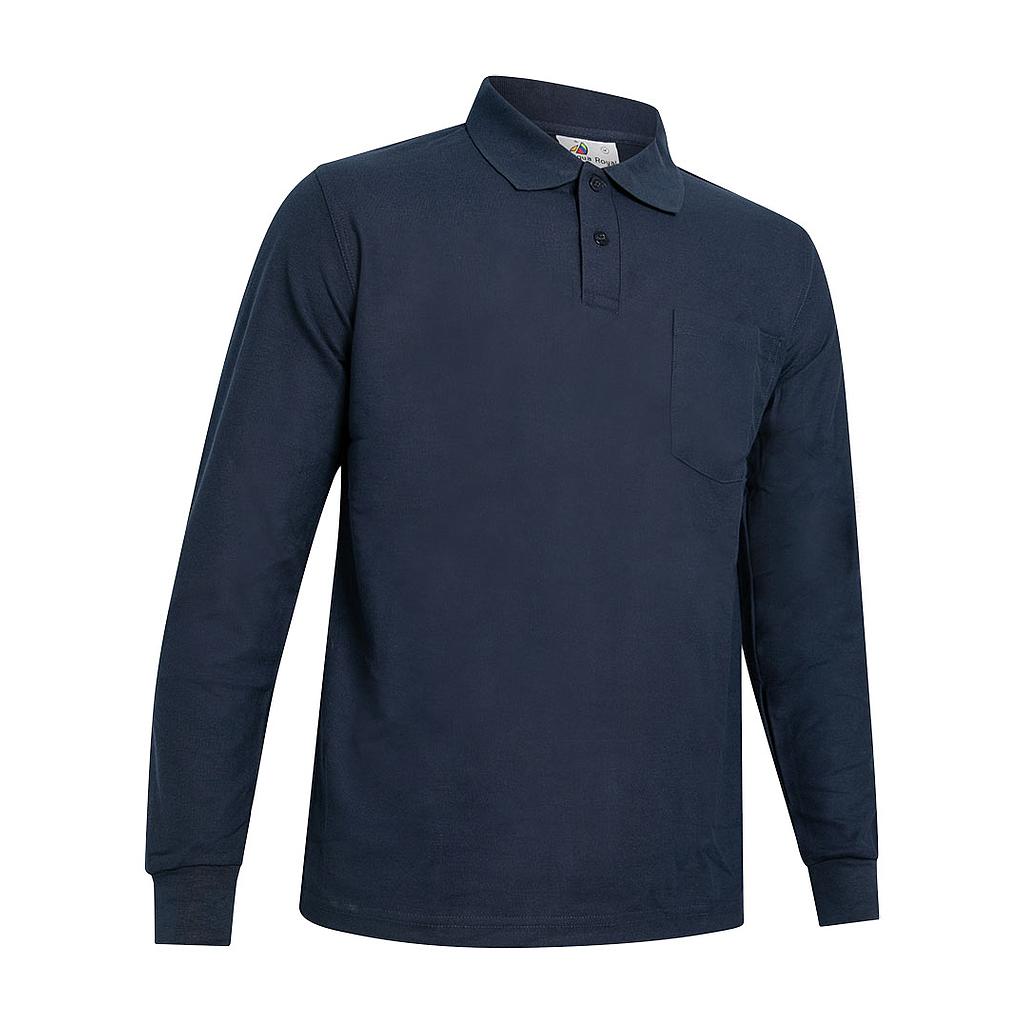 Polo piqué 210gr manga larga bolsillo adulto+S
