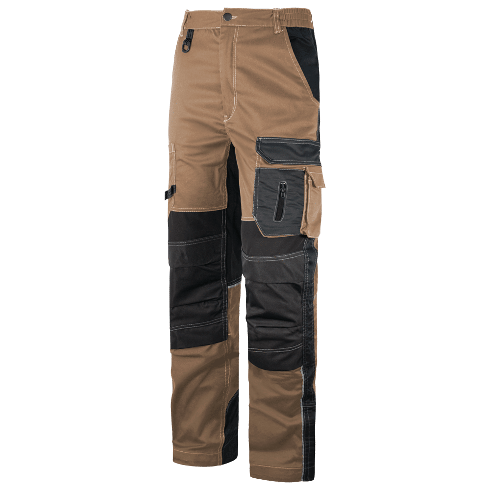 Pantalón elástico multibolsillos bicolor+S