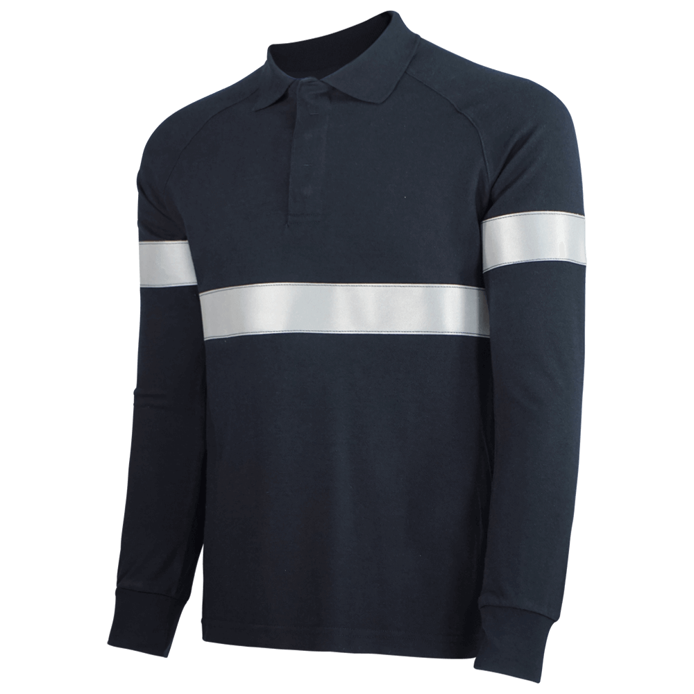 Polo manga larga fr banda ignífuga+S