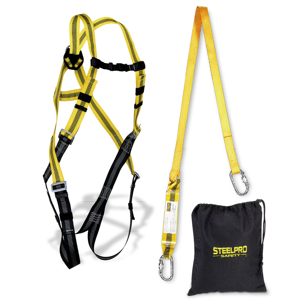 Kit compuesto por: arnés  + absorbedor  + bolsa +S