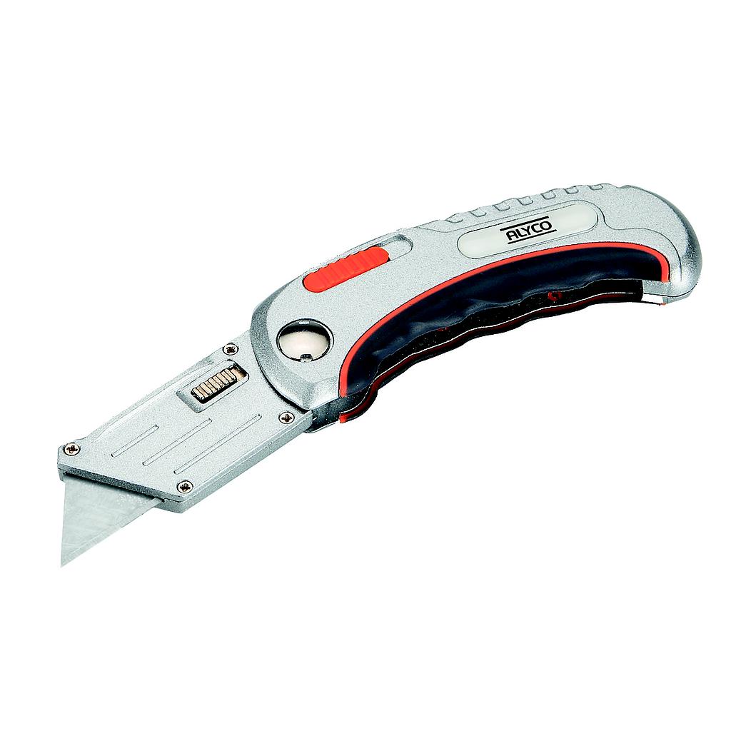 CUTTER ABATIBLE ALUMINIO CUCHILLA TRAPEZOIDAL ORANGE+S