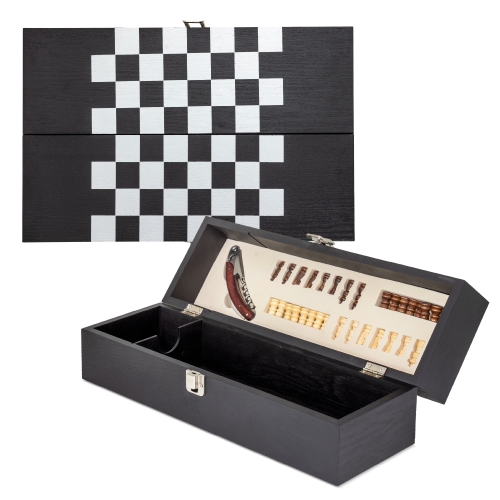 SET DE VINO CON AJEDREZ &quot;SABOYA&quot;+S