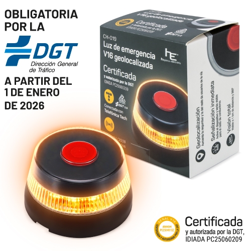LUZ DE EMERGENCIA HOMOLOGADA V16 GEOLOCALIZADA+S