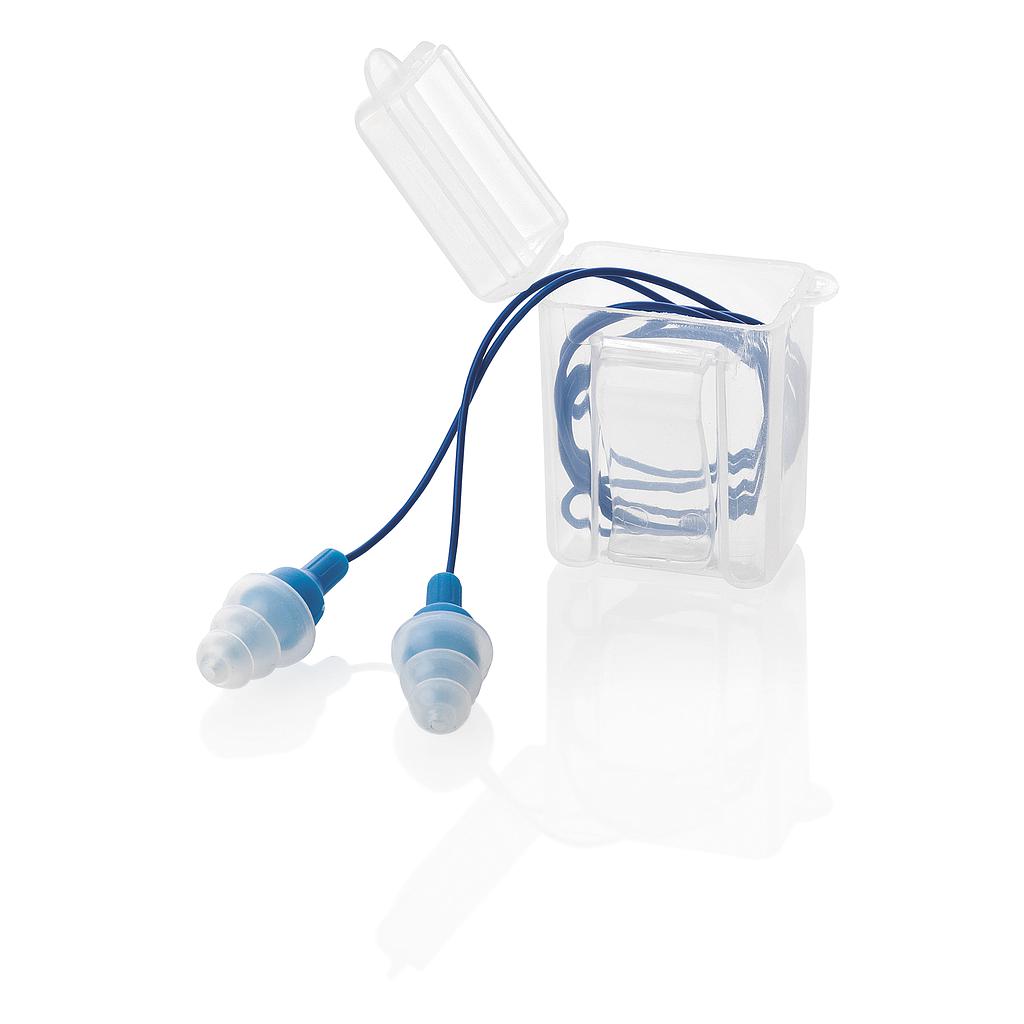 Tapones auditivos reutilizables y detectables de silicona con cordón (PAR)+S