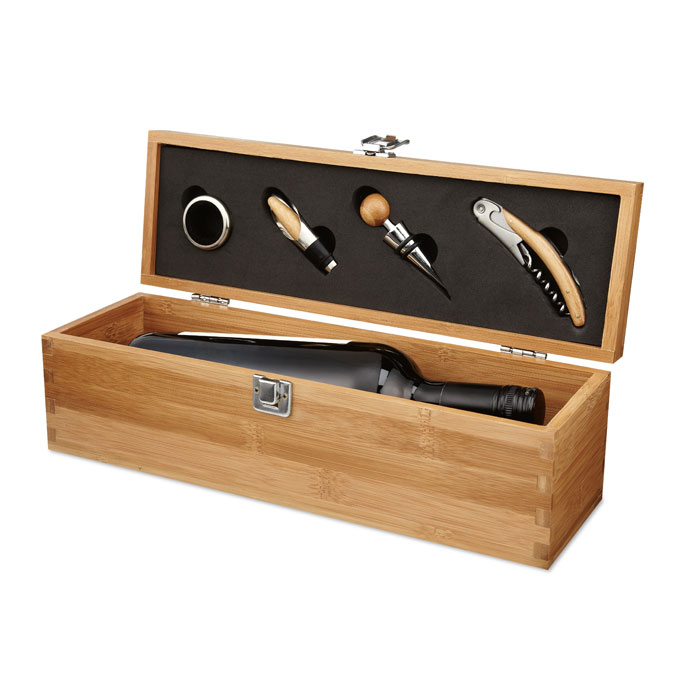 SET DE VINO CAJA BAMBÚ TARDOR+S