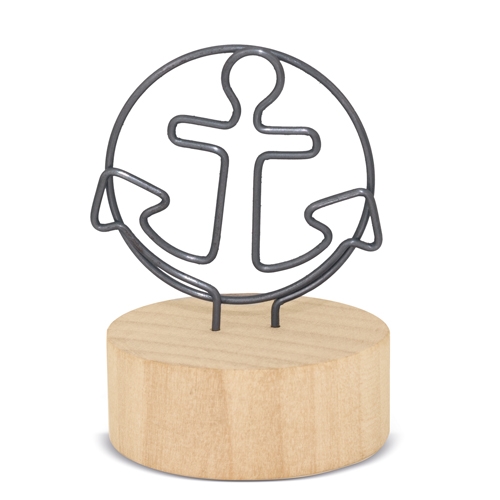 Memo Clip Con Base De Madera &quot;Áncora&quot;+S