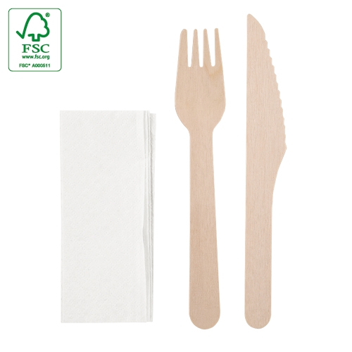 Set De Cubiertos Madera 3 Pcs &quot;Tapa&quot;+S