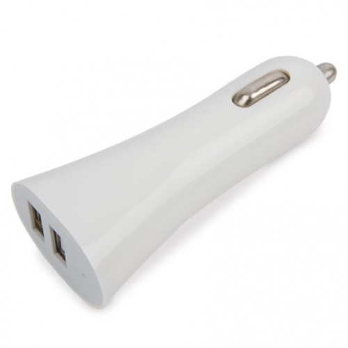 Cargador De Coche Doble Usb Blanco+S