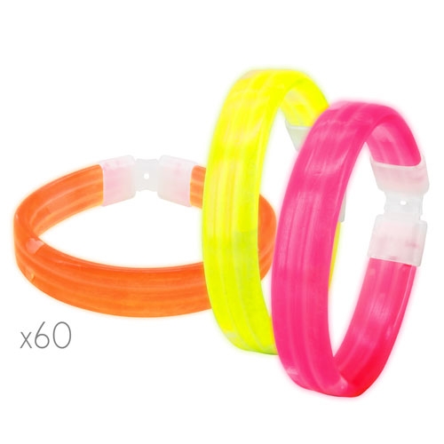 Pulseras luminosas &quot;Neón party&quot; (pack de 60)+S
