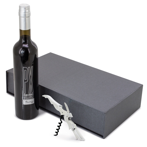 Estuche vino px con boligrafo &quot;Corinto&quot;+S