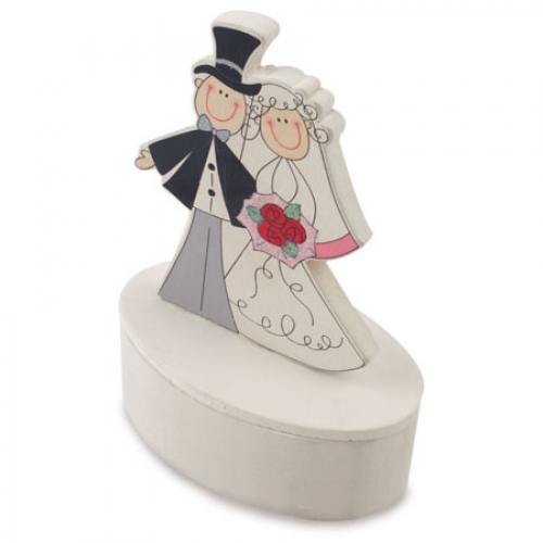 Cajita boda chic &quot;Novios&quot;+S