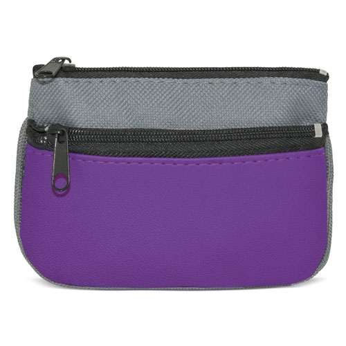 Monedero 2 cremalleras lila/gris &quot;Duble&quot;+S