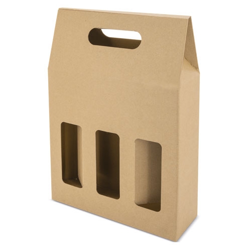 Caja carton ventana 3 botellas &quot;Treviso&quot;+S