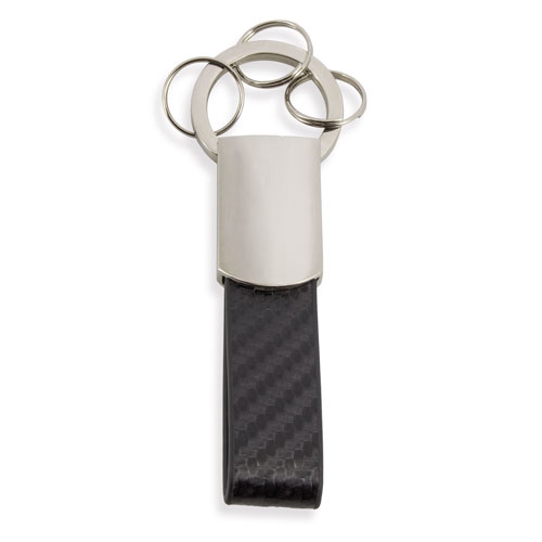 Llavero metalico carbon fiber+S