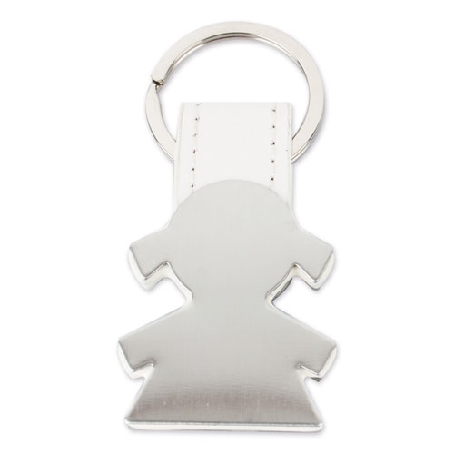 Llavero metalico forma niña+S