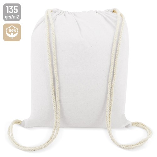 Bolsa mochila blanca algodón+S