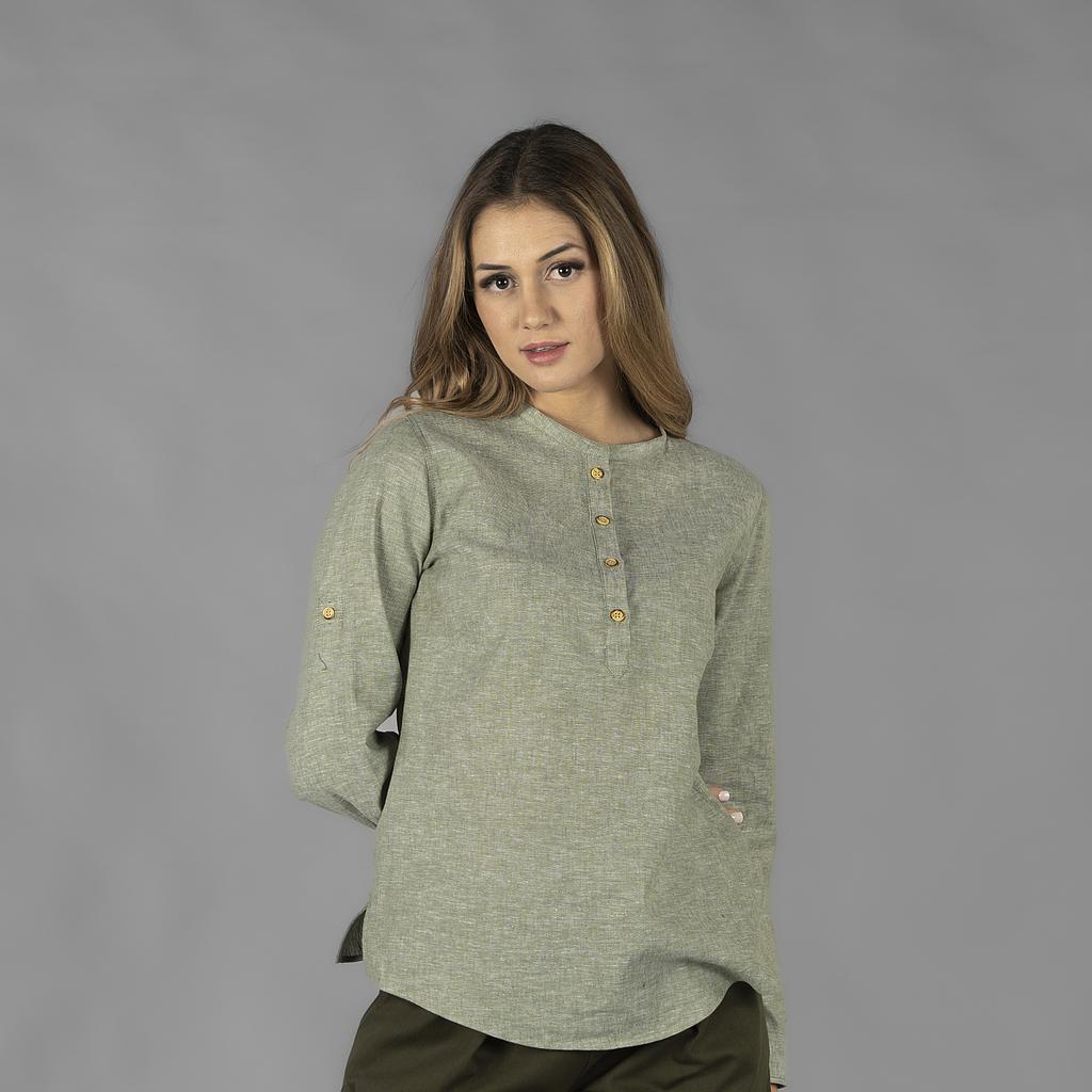 CAMISA MUJER LINO/COTTON CUELLO MAO KAULA+S