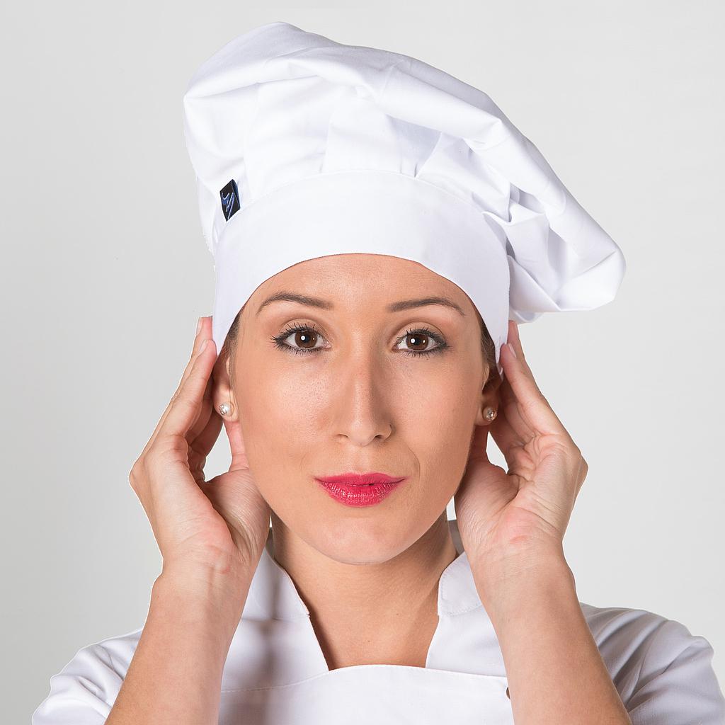 GORRO GRAN CHEF BLANCO CON VELCRO+S