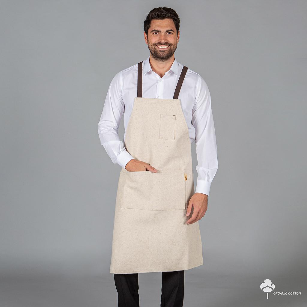 DELANTAL CON PETO ESTERILLA  TEJIDO ORGANICO 91X74 CM+S