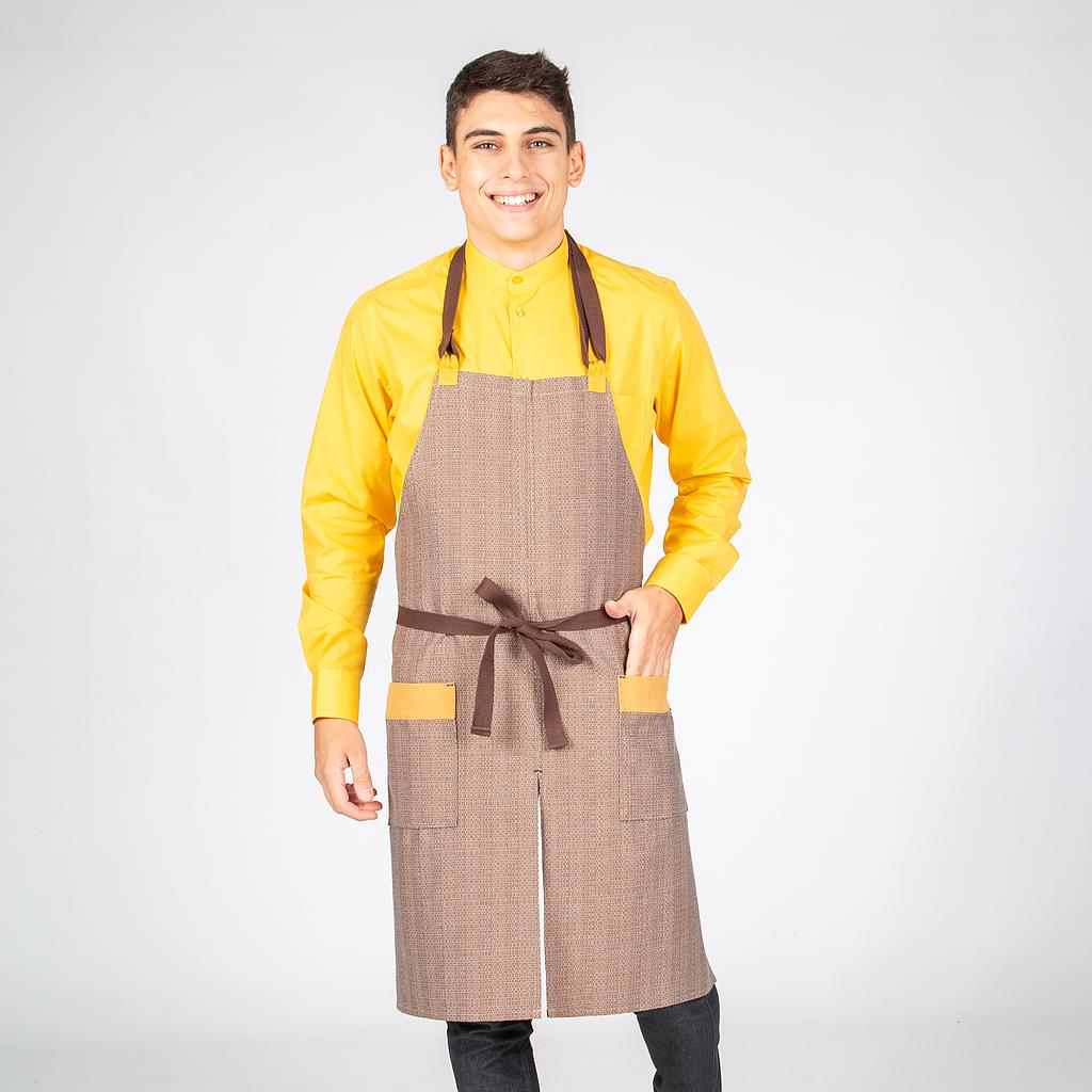 DELANTAL CON PETO CHOCOLATE TIRANTE 2 COLORES 82X72 CM+S