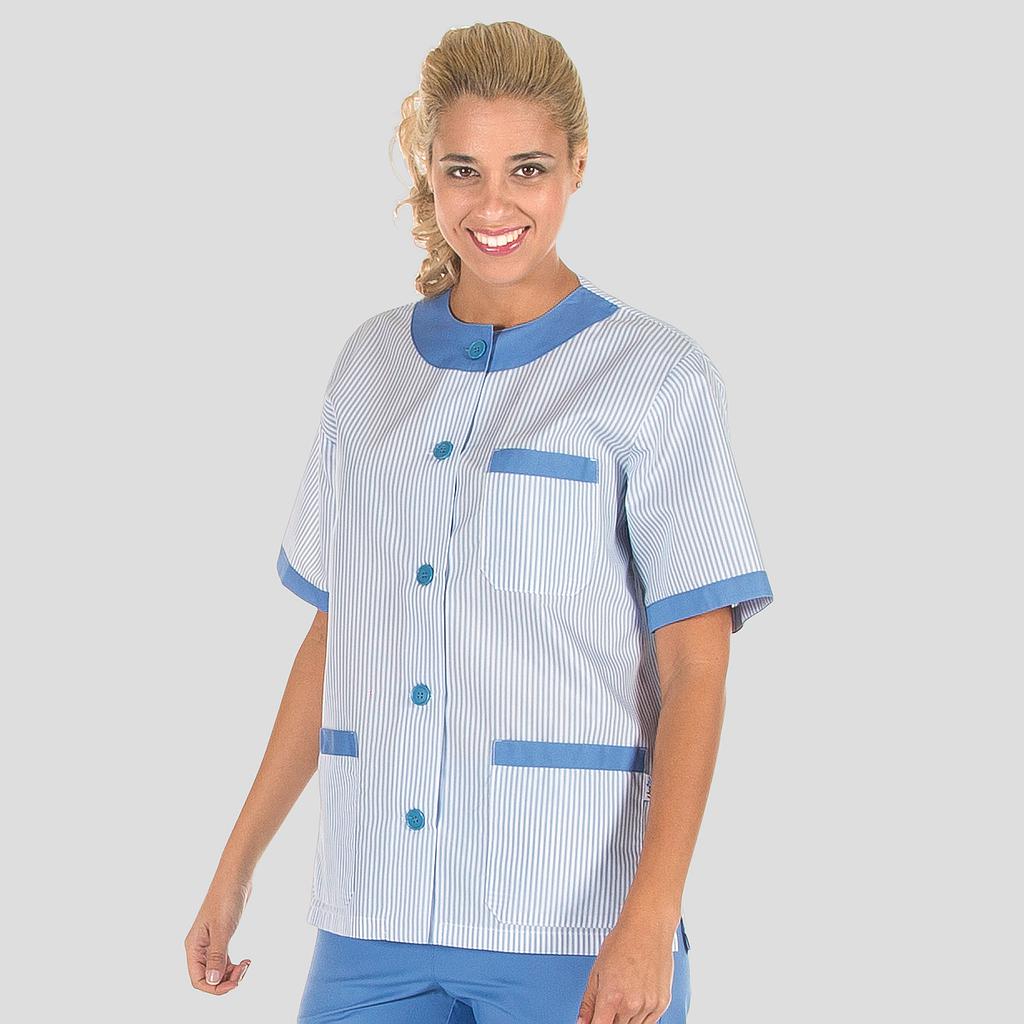 BLUSA SANITARIO UNISEX ABOTONADA VICHY COMBINADA+S