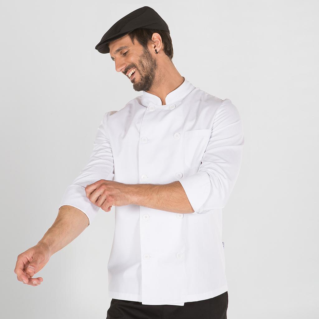 CHAQUETA COCINA UNISEX MANGA LARGA SARGA BLANCA+S