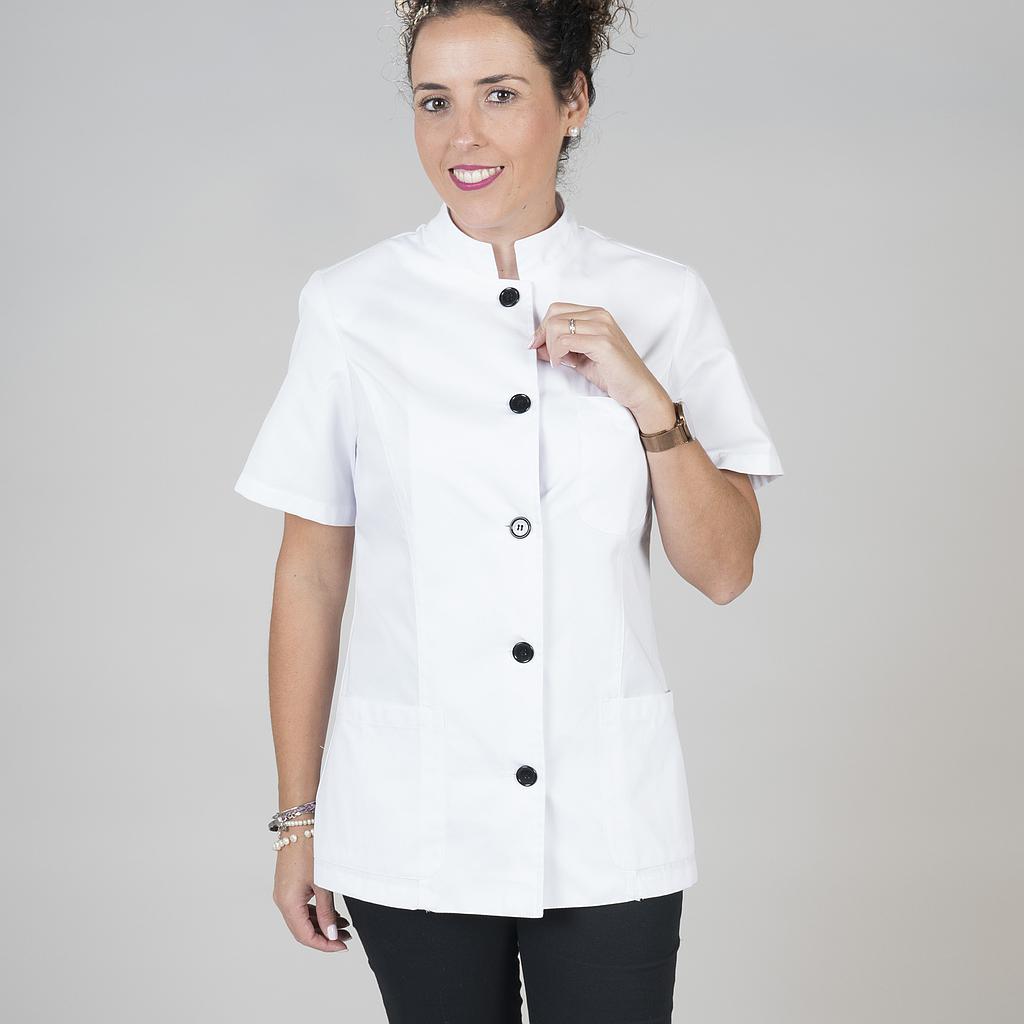 BLUSA MUJER CUELLO MAO MANGA CORTAORTA+S