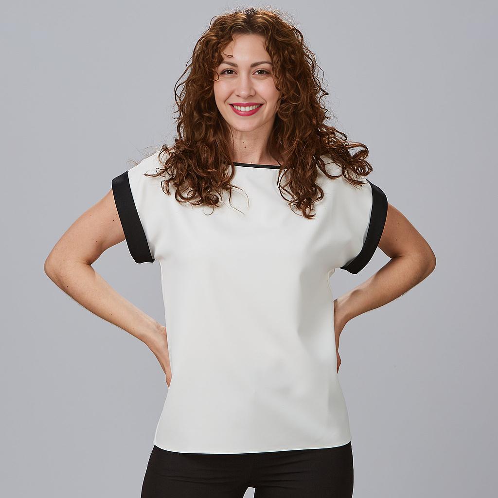 BLUSA MUJER MANGA CORTA VUELTA+S