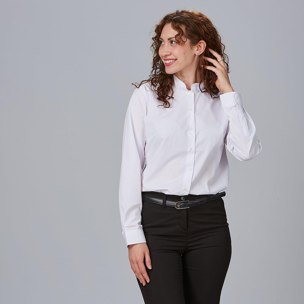 CAMISA MUJER MANGA LARGA CUELLO MAO POP. &quot;RED LINE&quot;+S