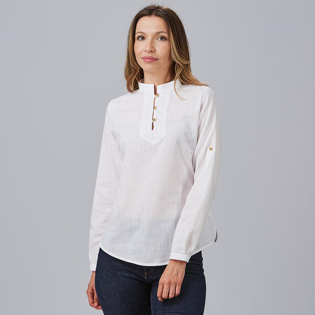 CAMISA MUJER FALSO LINO FLORA+S