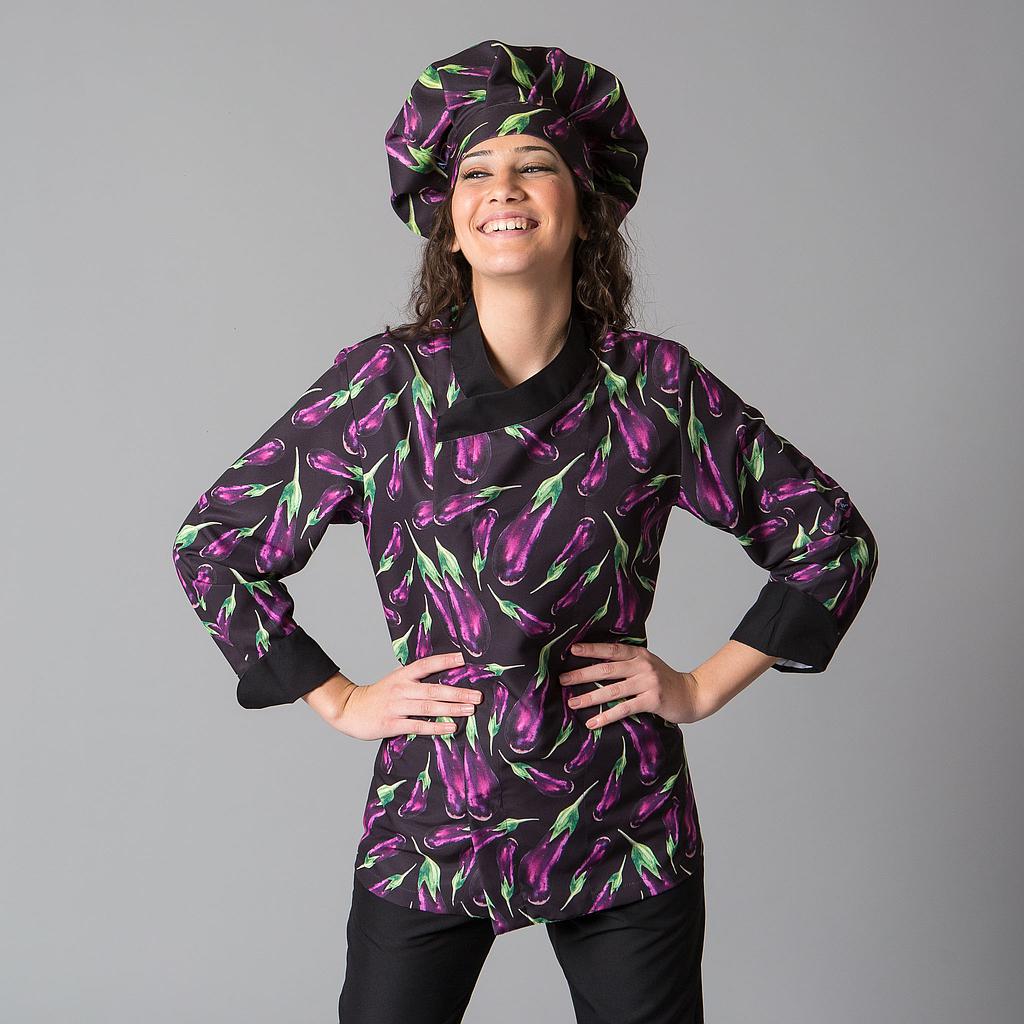 CHAQUETA COCINA UNISEX BERENJENAS+S