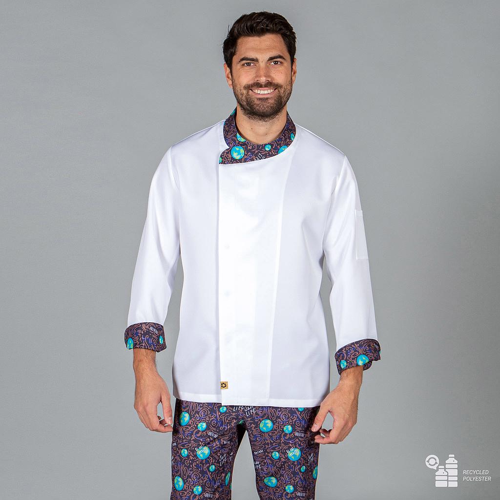 CHAQUETA COCINA UNISEX PLANET TEJIDO RECICLADO MICROFIBRA+S