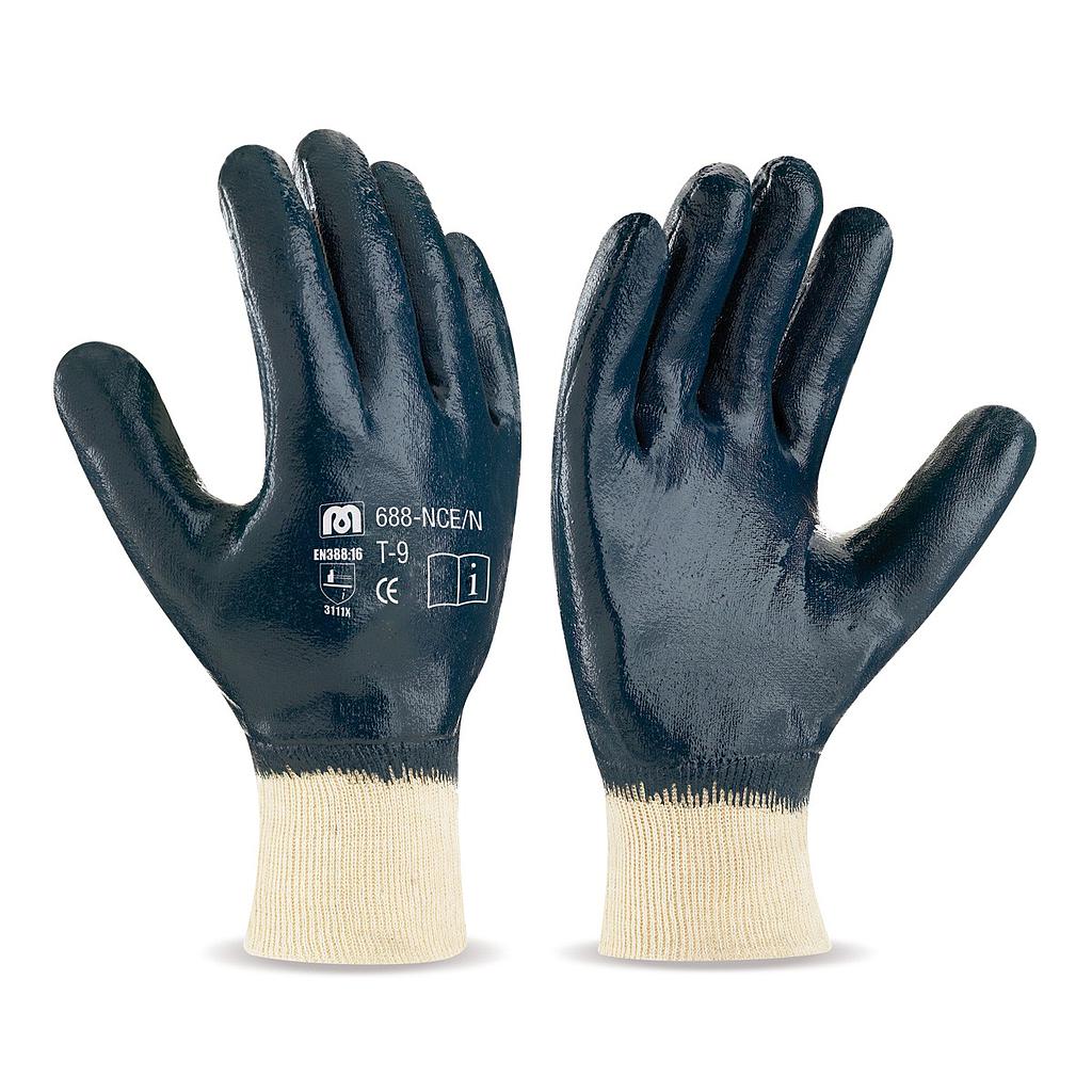 Guante nitrilo cubierto p. elastico+S