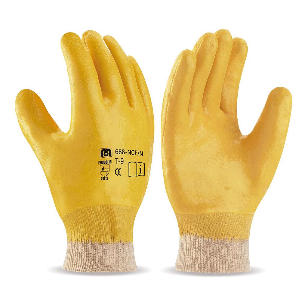 Guante nitrilo cubiert.soporte alg. +S